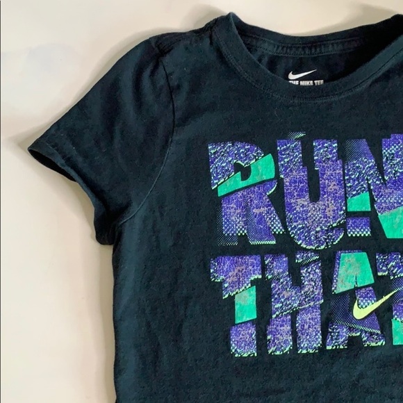 Nike Girls Medium Short Sleeve T-Shirt Run that - Picture 5 of 6